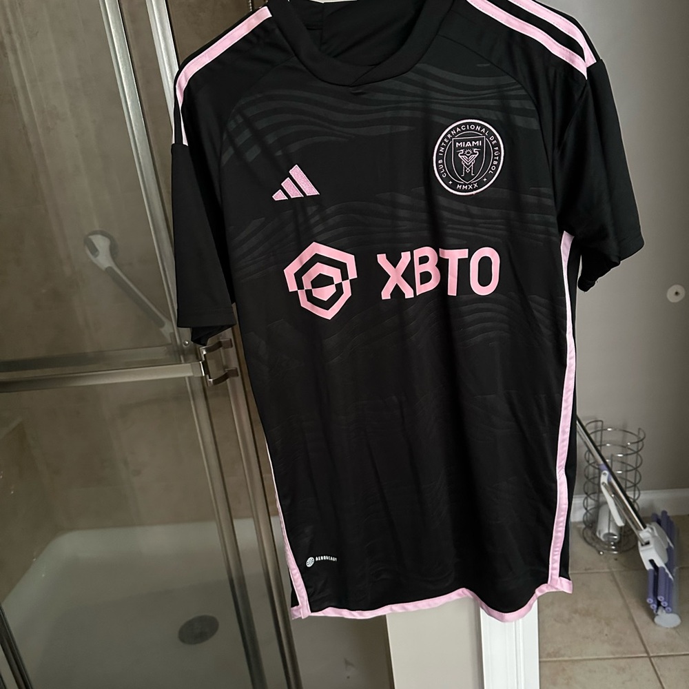 Adidas MESSI Black and Pink Soccer Jersey